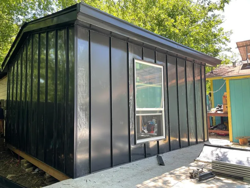 Black standing seam metal wall panels for Metal Roof Installation in Crawfordville